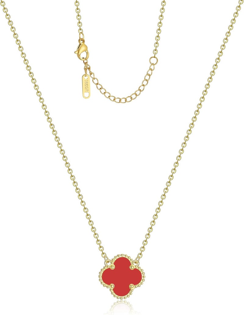 AIPPK Clover Pendant Necklace for Women 18K Gold Plated Four Leaf Clover Necklaces Lucky Simple Jewelry Gifts for Women - Image 1